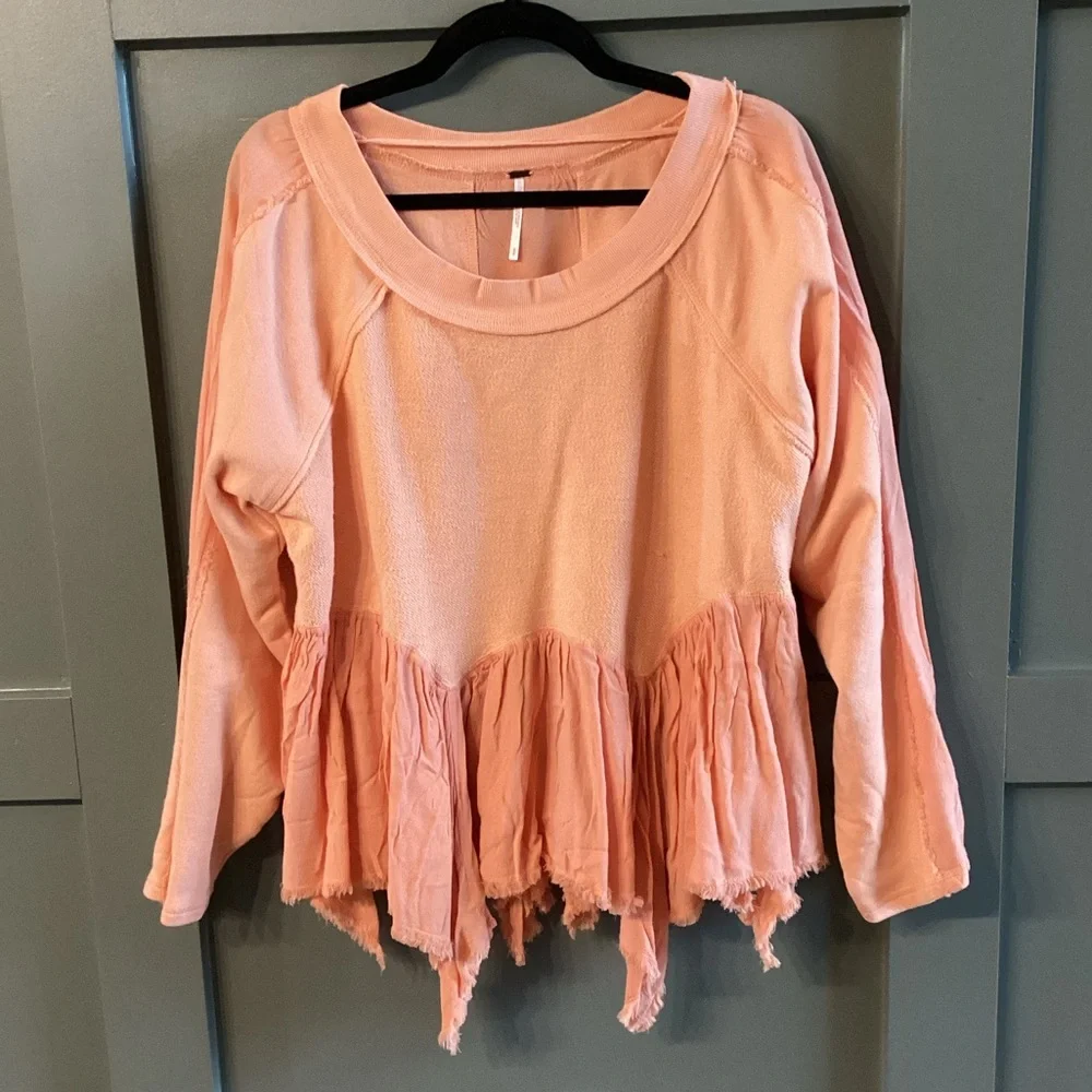 FREE PEOPLE Gold Duster Orange Pullover